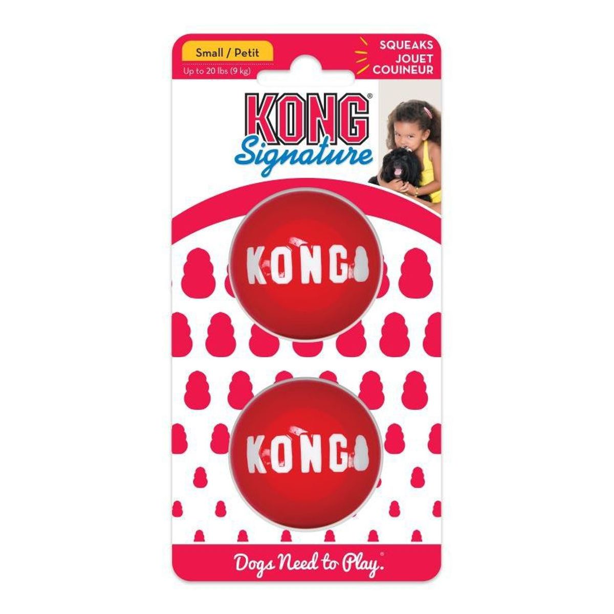 KONG COMPANY - Juguete Pelota Perros Kong Signature Ball X2 Medium