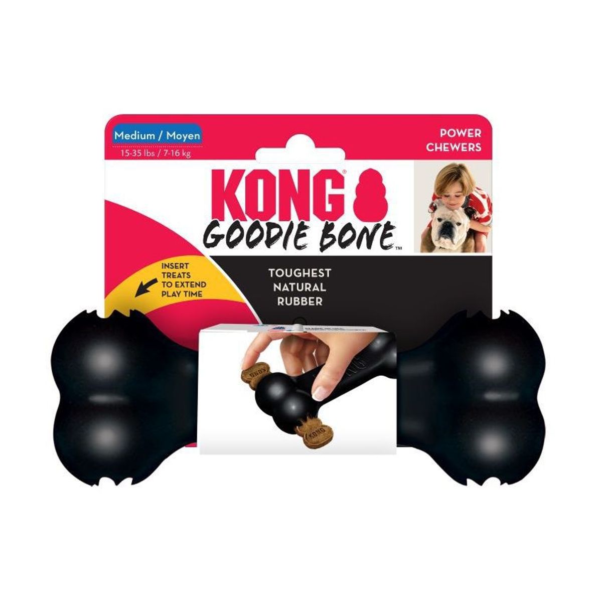 KONG COMPANY - Juguete Goma Masticable Kong Extreme Goodie Bone Medium