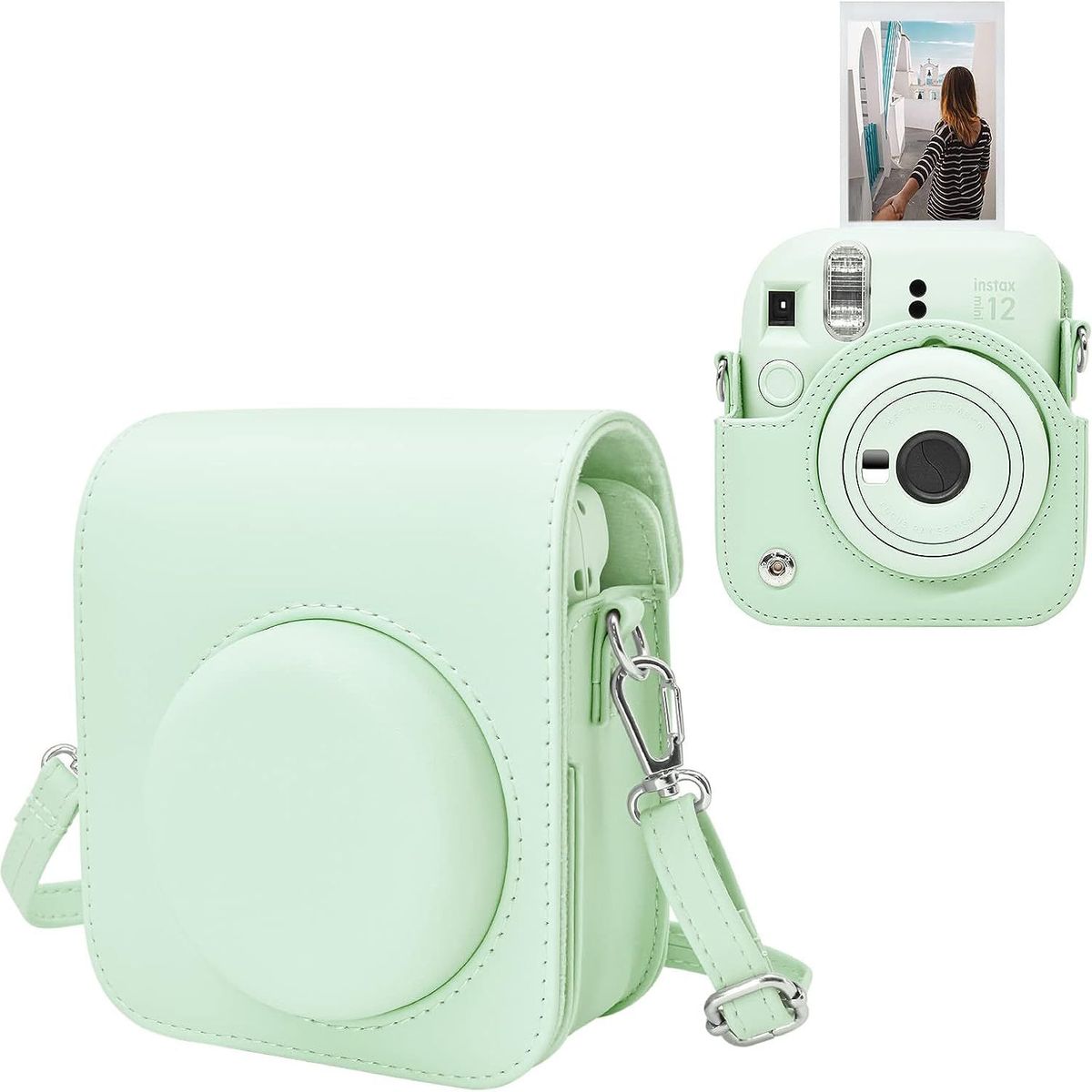 GENERICO - Estuche para Cámara Fujifilm Instax Mini 12 - Verde Menta