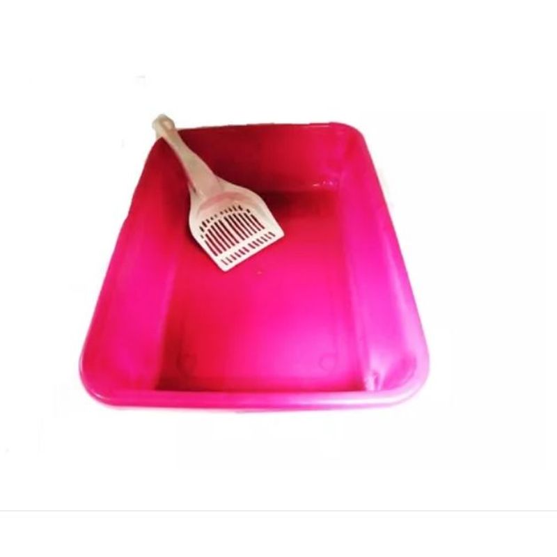 HALLY PET - Baño Arenero Bandeja Para Gatos  Pala Rosado.