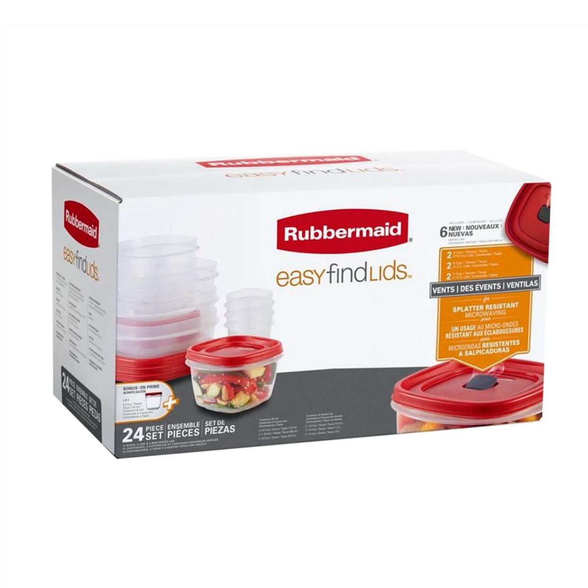 RUBBERMAID - Gran Set Envases Plásticos X12 Rubbermaid Portacomidas
