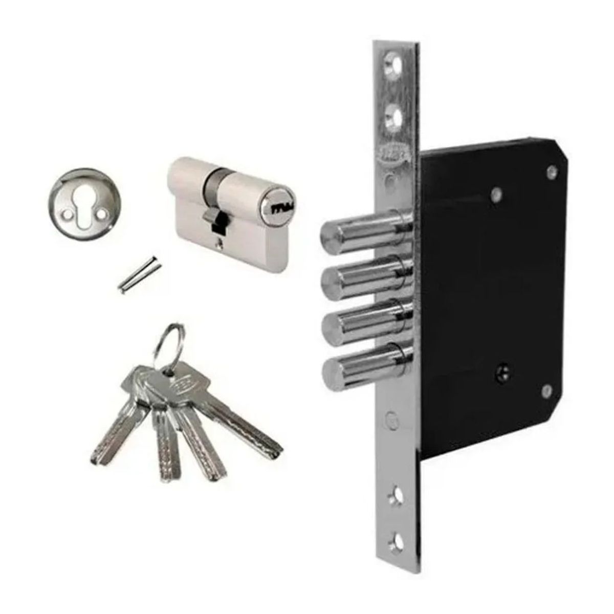GENERICO - Cerradura De Seguridad Auxiliar Con Cilindro Llave Punto