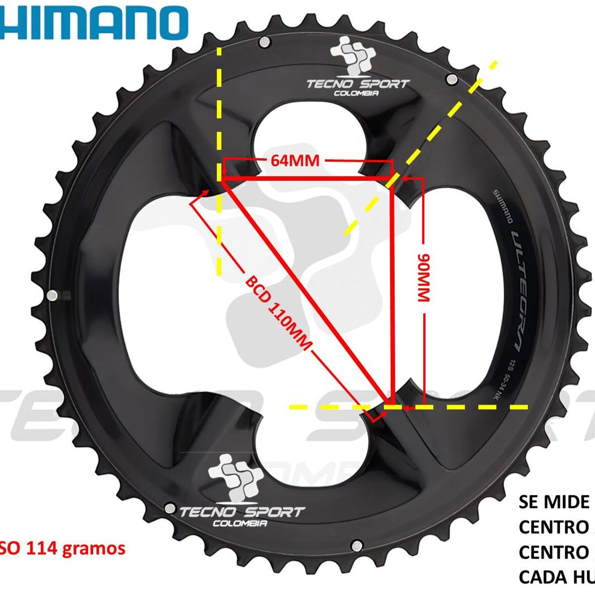 SHIMANO - Plato Coronilla Shimano Ultegra R8100 12v Biplato 50 Dientes