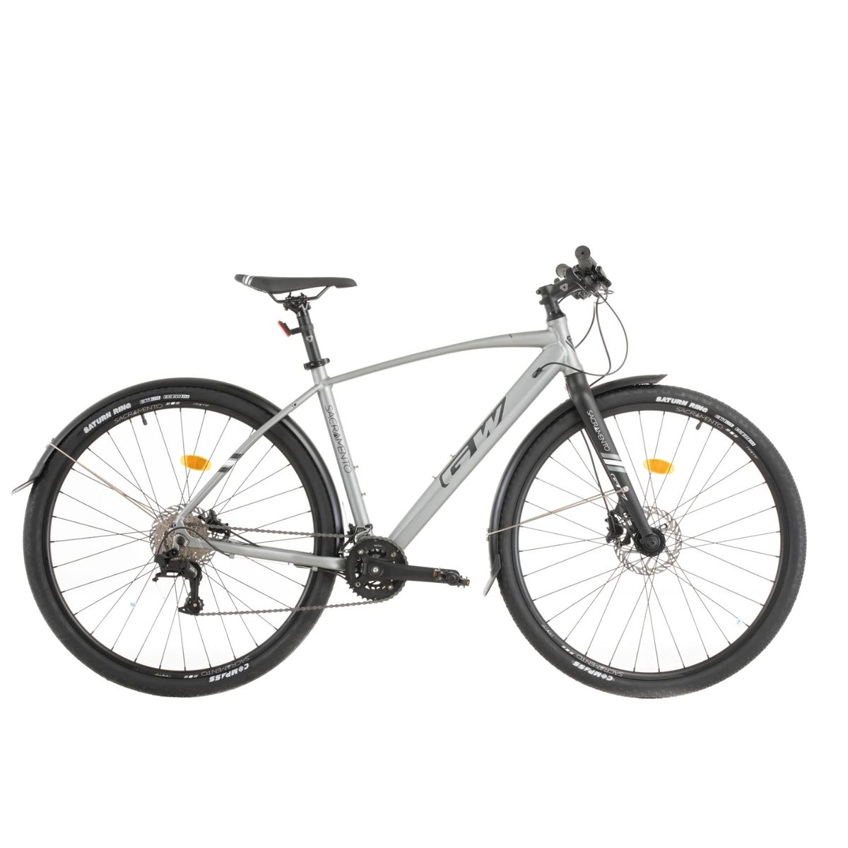 GW - Bicicleta Urbana 700 Sacramento GW 9 Vel Gris Mate / Negro S