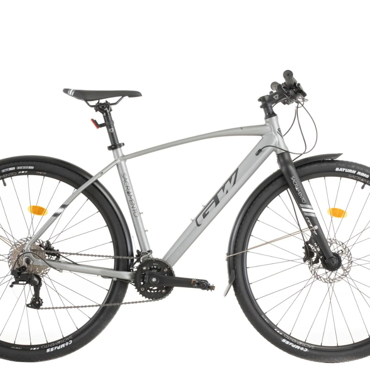 GW - Bicicleta Urbana 700 Sacramento GW 9 Vel Gris Mate / Negro M