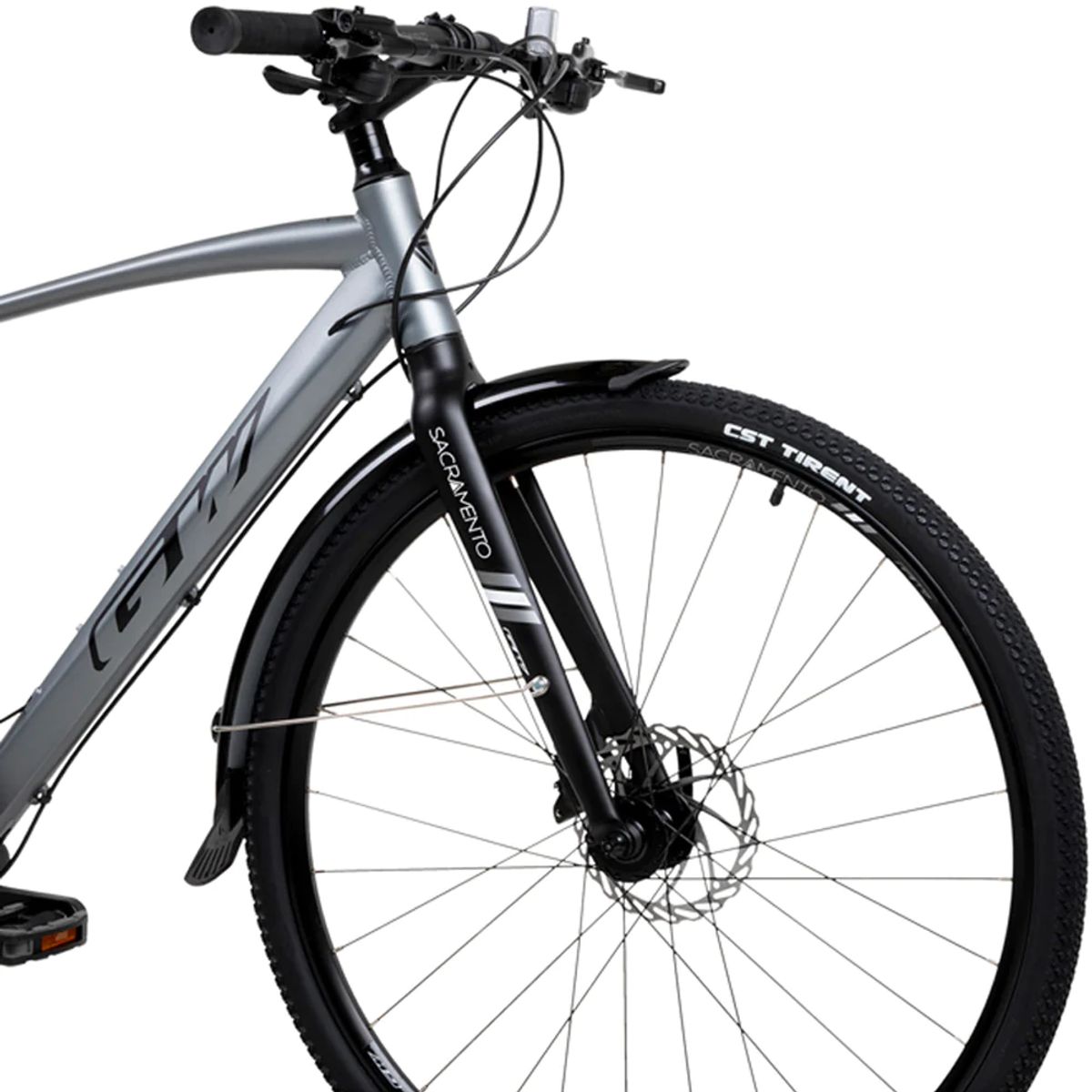 GW - Bicicleta Urbana 700 Sacramento GW 9 Vel Gris Mate / Negro M