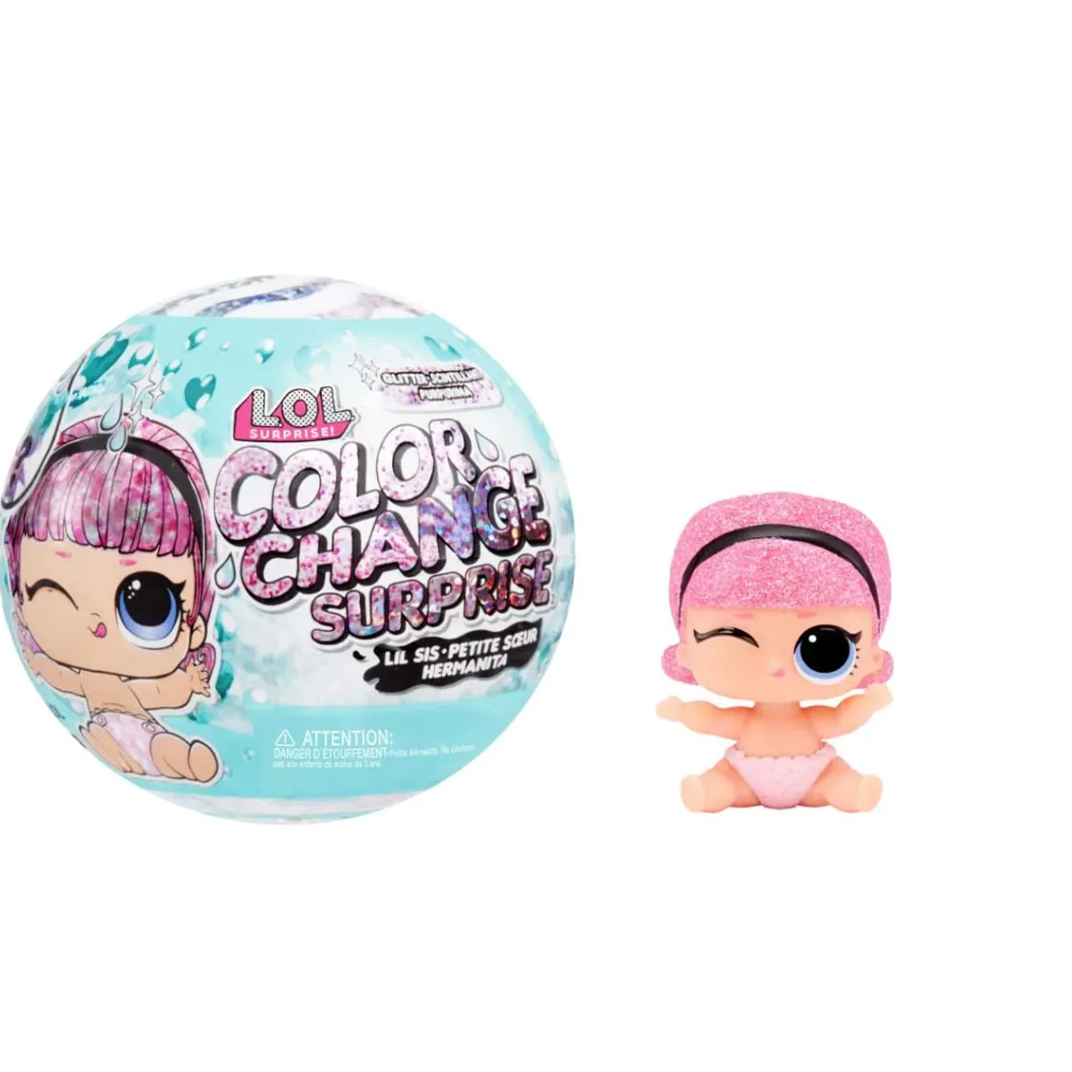 GENERICO - Set De Muñeca LOL Sorpresa Color Change Glitter Sis 585305.