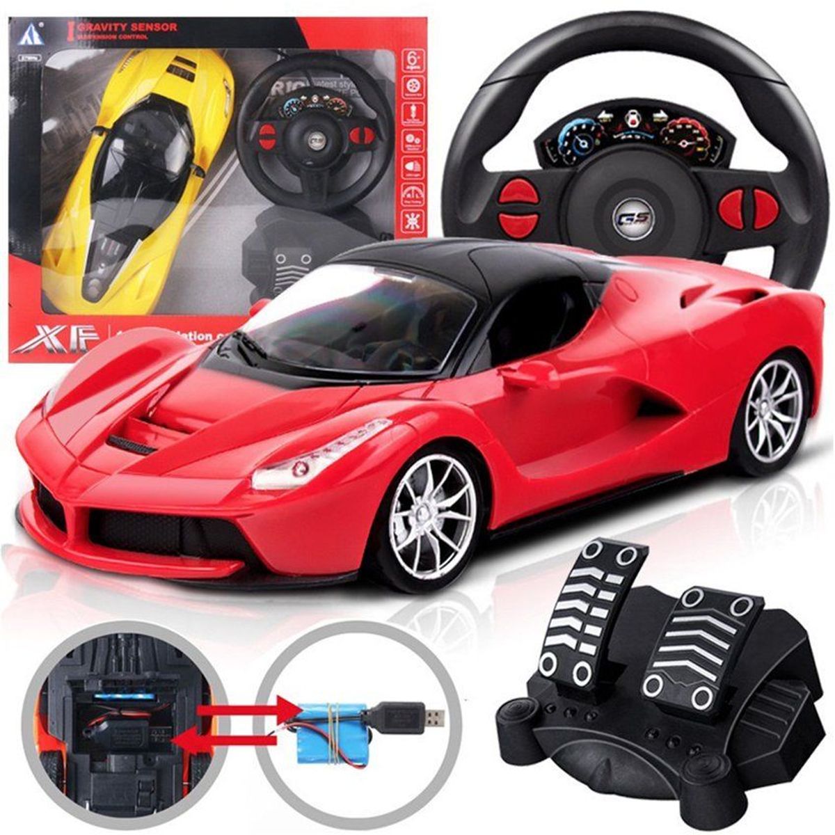 BUGATTY - Carro control remoto grande con control moderno-