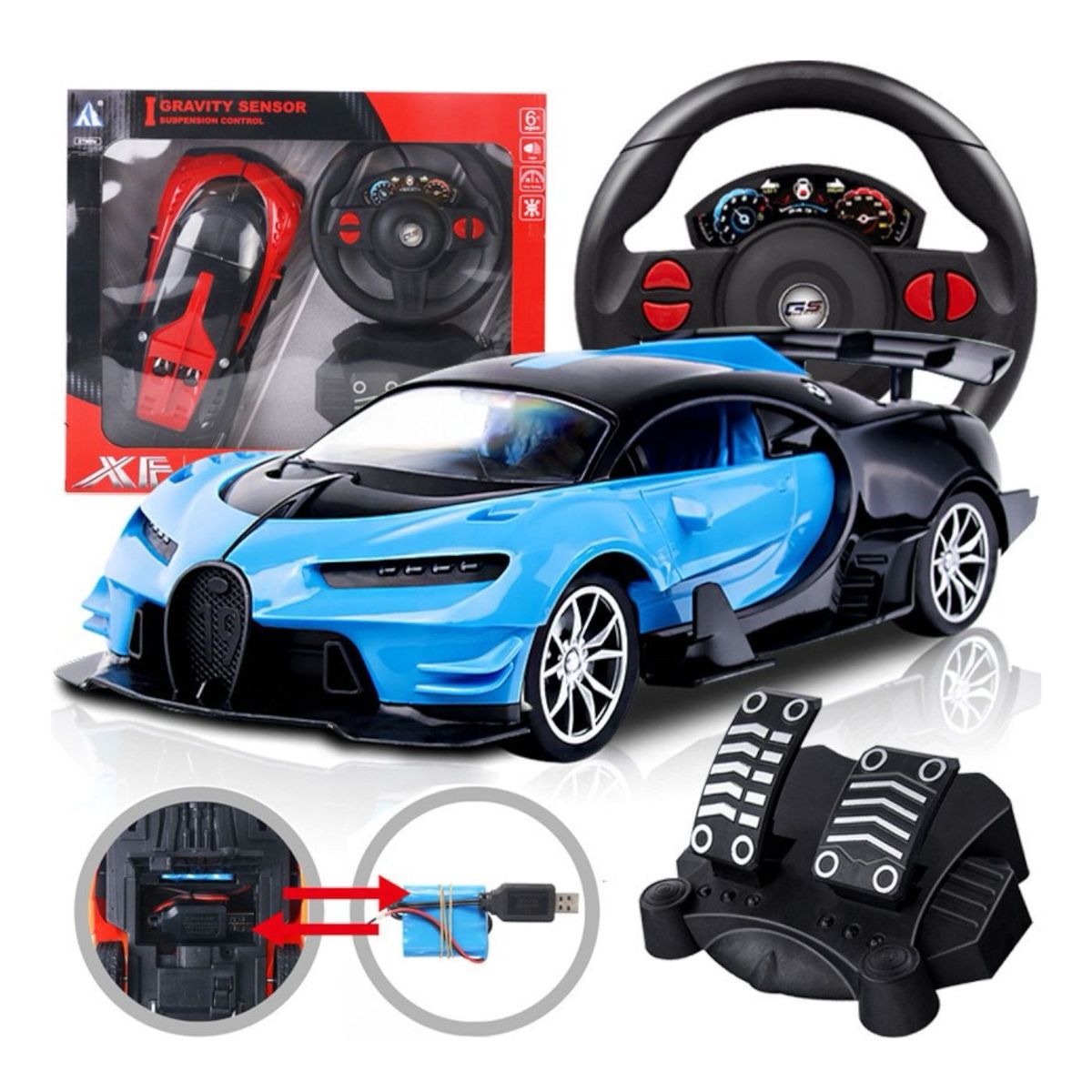 BUGATTY - Carro control remoto grande con control moderno