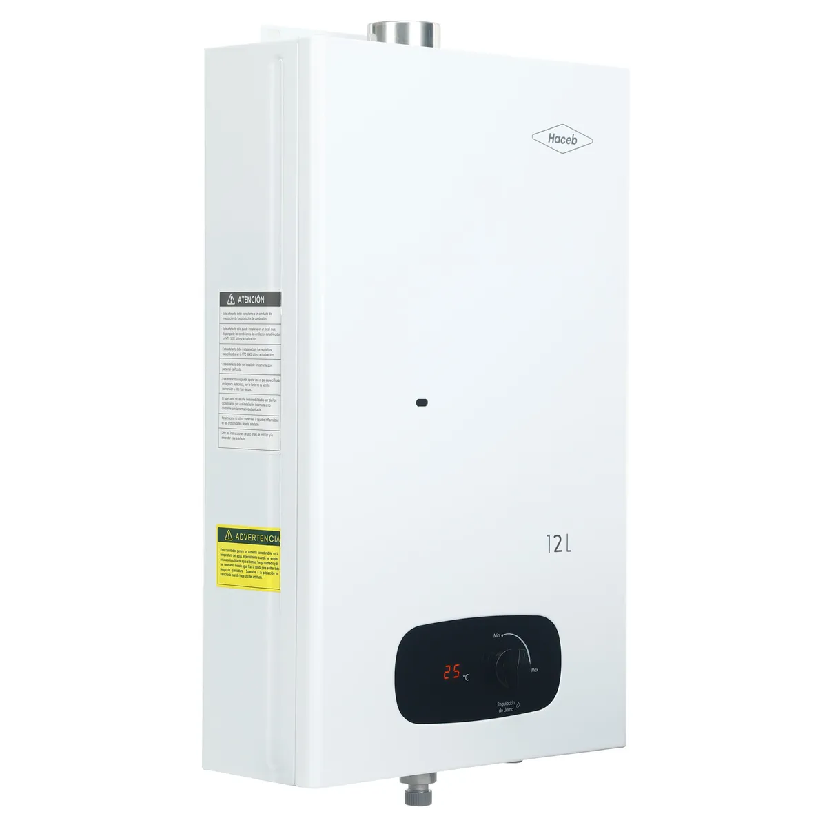 HACEB - Calentador paso tiro forzado 12 L gas natural blanco Haceb