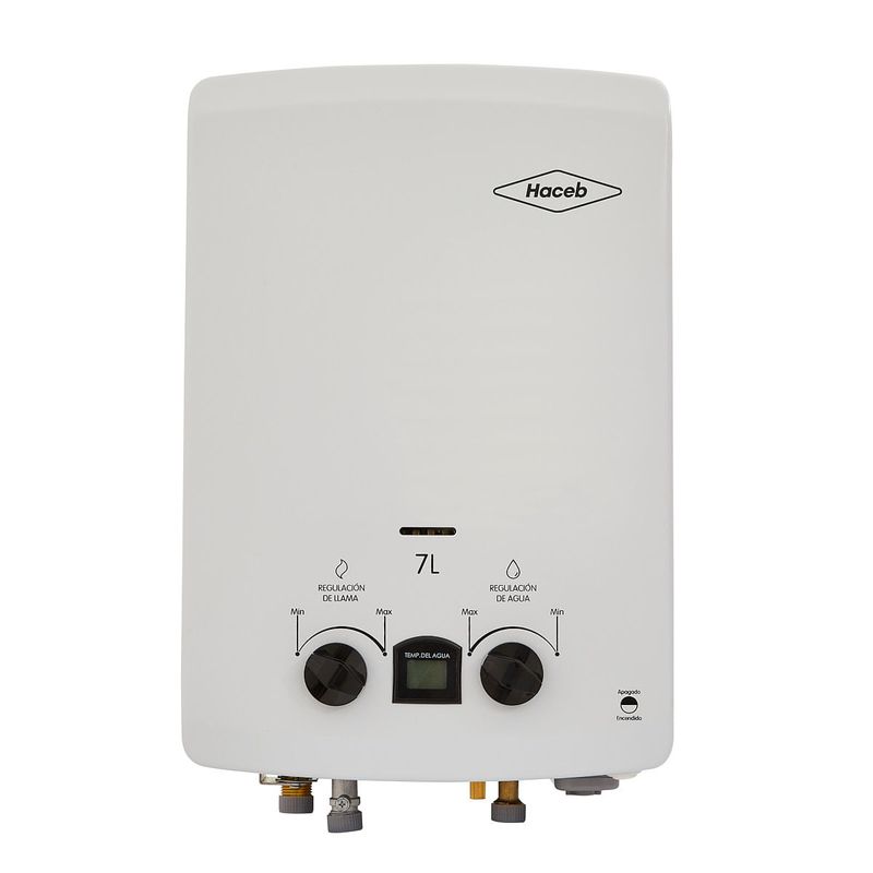 HACEB - Calentador paso tiro natural 7 L gas natural blanco Haceb