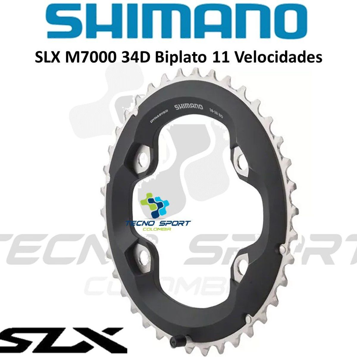 SHIMANO - Plato Coronilla Shimano Slx M7000 11v Biplato 34 Dientes Mtb