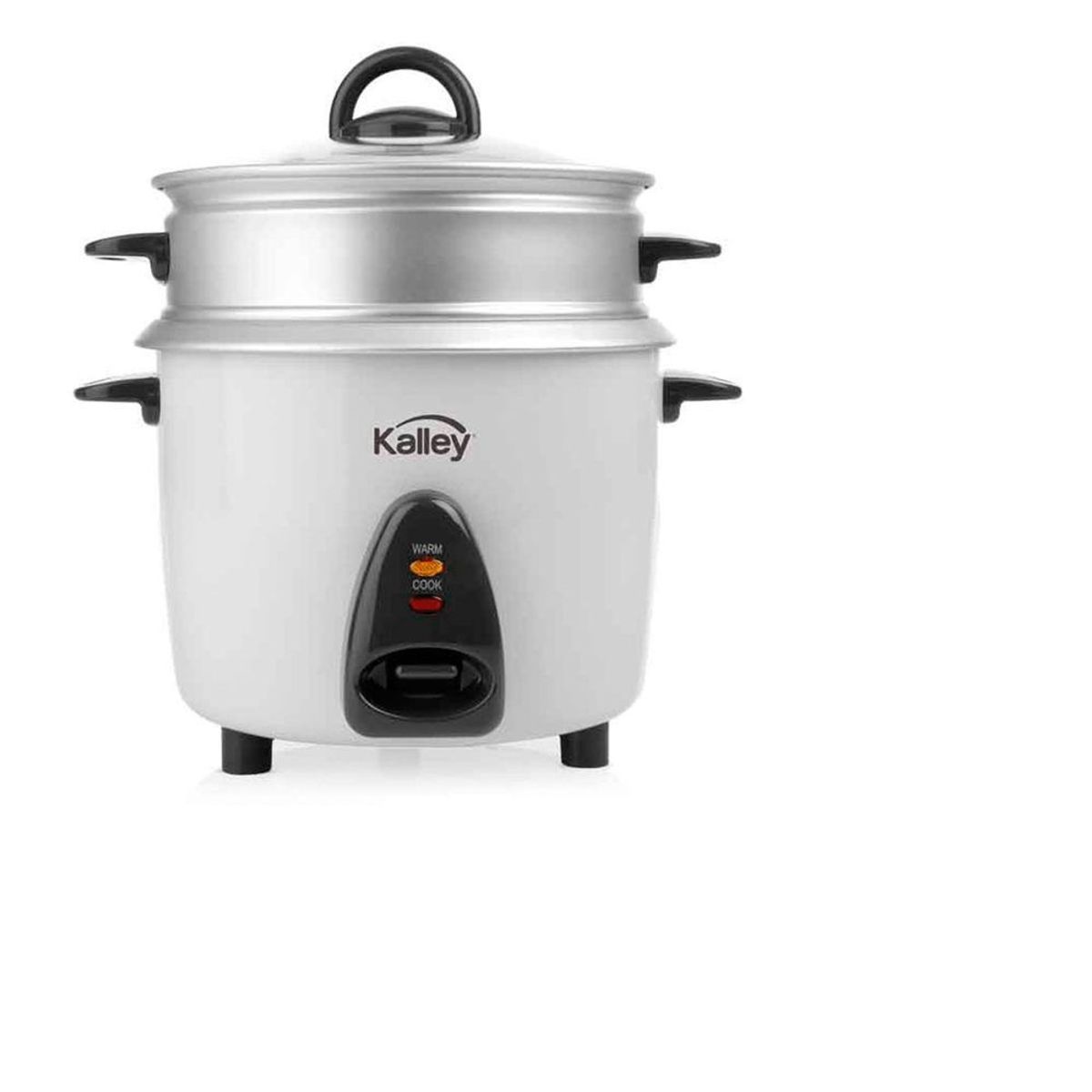 KALLEY - Olla Arrocera 10 Tazas con Vaporera Y Función Mantener Caliente 700w Antiadherente Inox Kalley