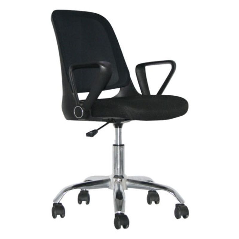 MUEBLESYA - Silla de Oficina Ergonomica ELIAS Marco Negro Base Cromo