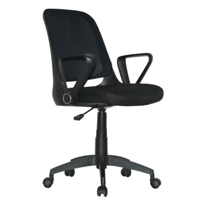 MUEBLESYA - Silla de Oficina Ergonomica GARZON Marco Negro Base Nylon