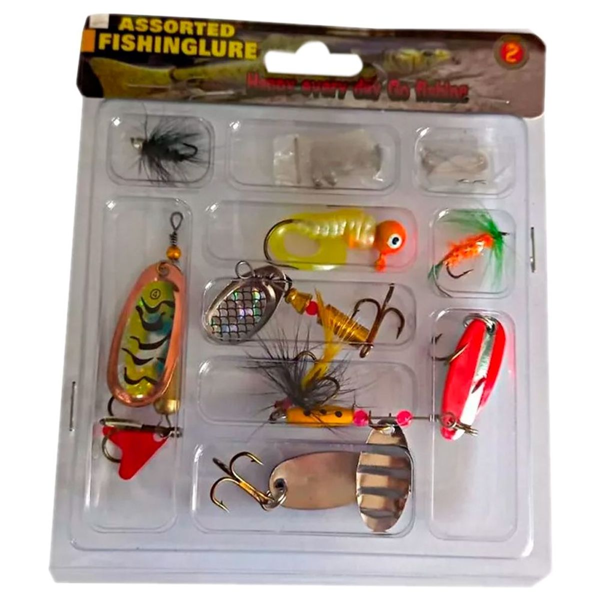 GENERICO - Kit X10 Señuelos Anzuelos Pesca Camping Rio Mar Pescado caña