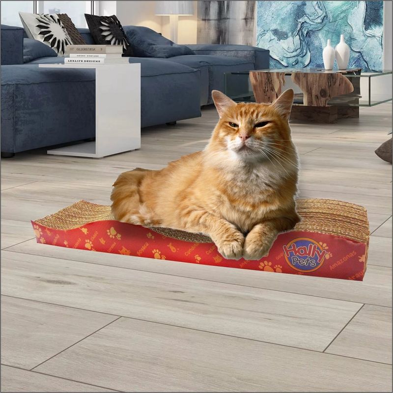 HALLY PET - 1 Rascador Ondas De Cartón Para Gatos Largo..---_.