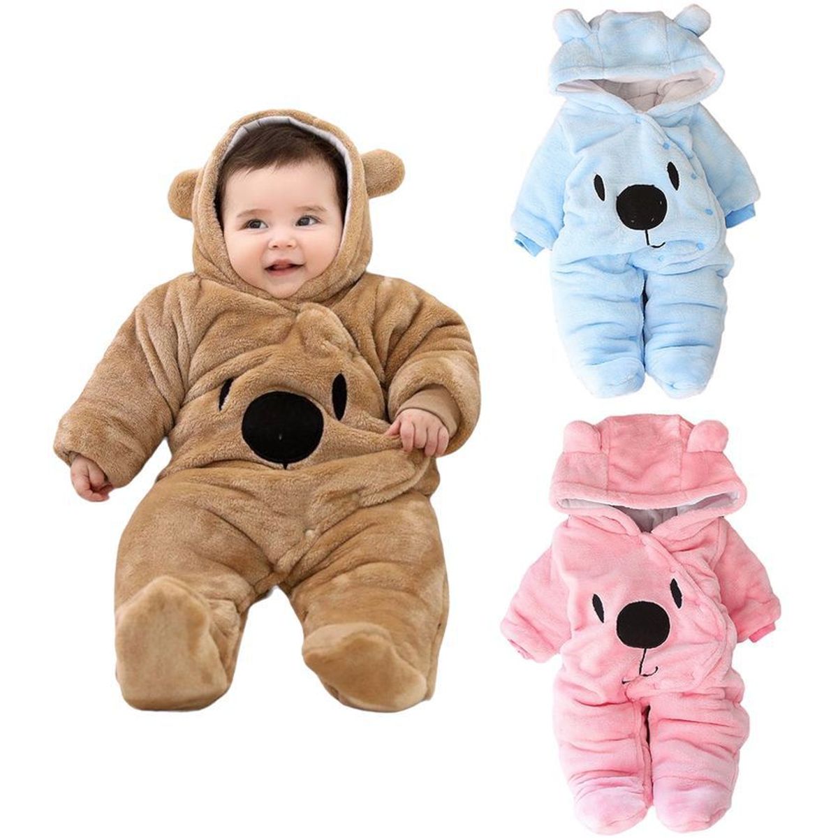 BABY ALIVE - Sleeping Antialérgico Pijama Para Bebe oso Cafe 6-12 meses