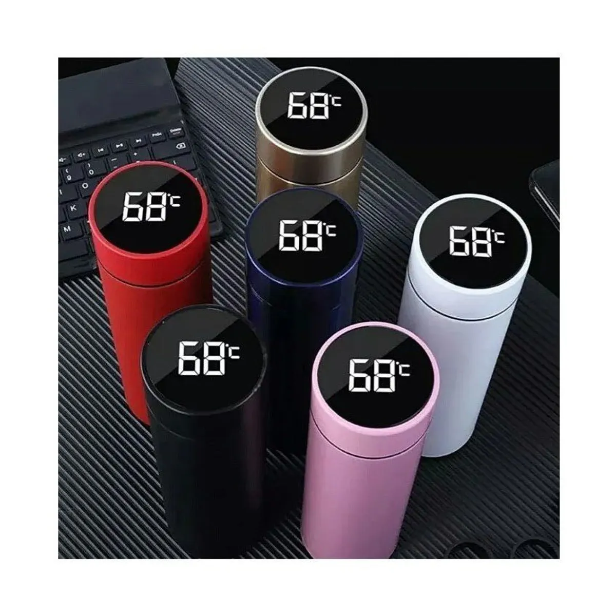 MULTIPLACE COLOMBIA - Termo bebidas calientes y frías 500 ml acero inoxidable digital Rojo