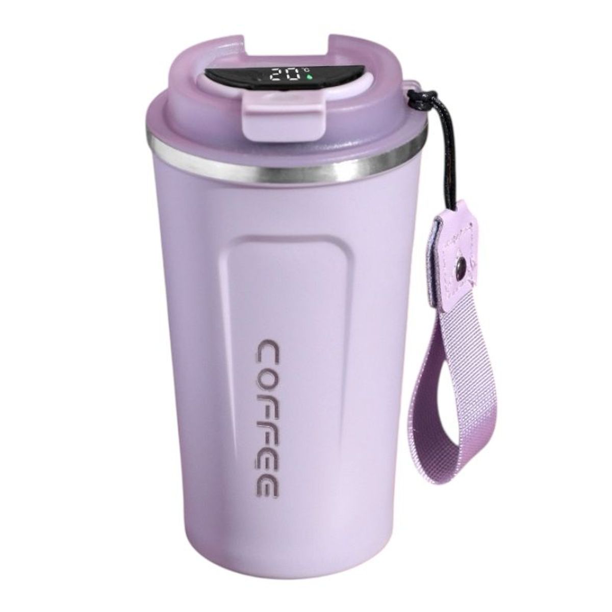 MULTIPLACE COLOMBIA - Térmo Digital Lila Pastel Con Indicador de temperatura
