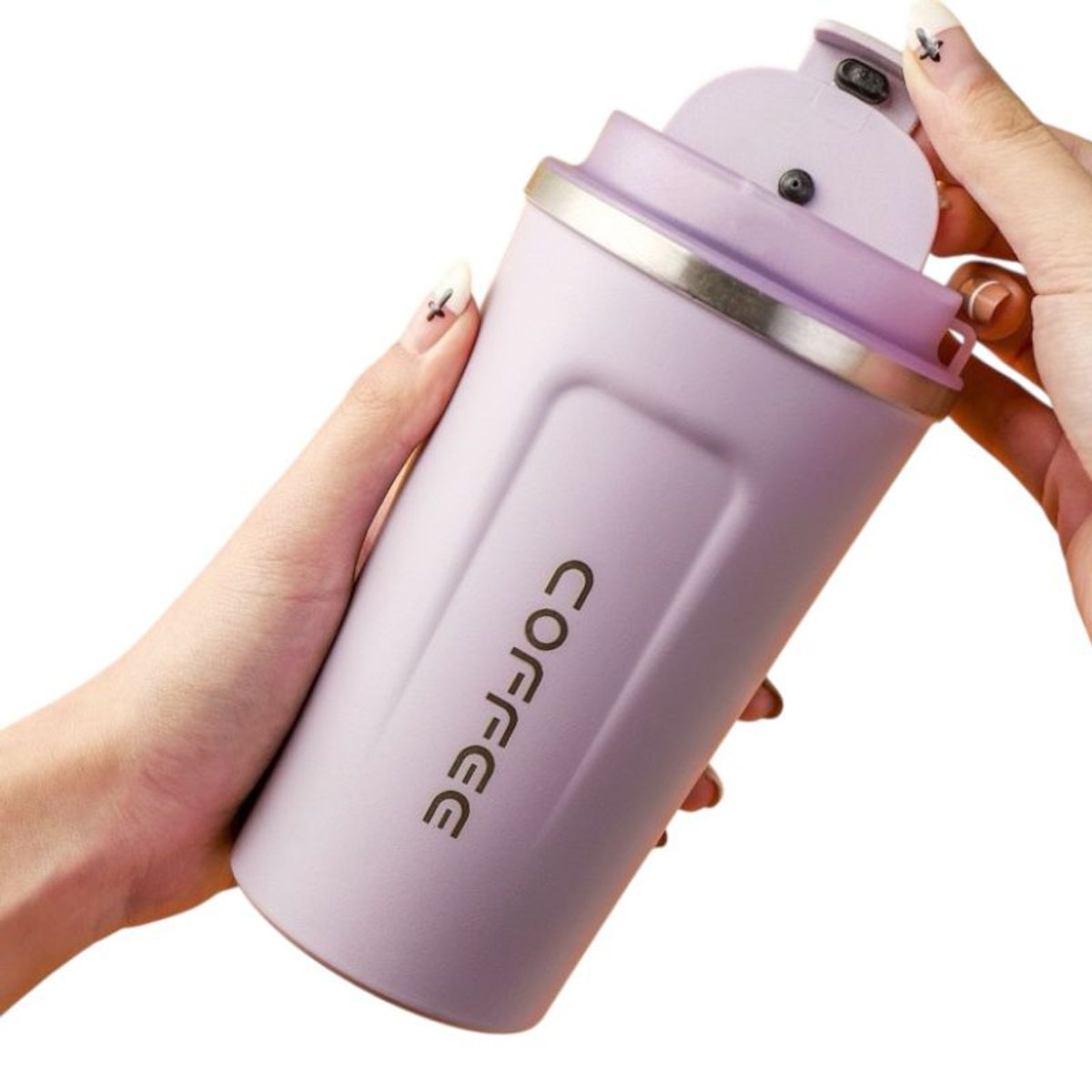 MULTIPLACE COLOMBIA - Térmo Digital Lila Pastel Con Indicador de temperatura