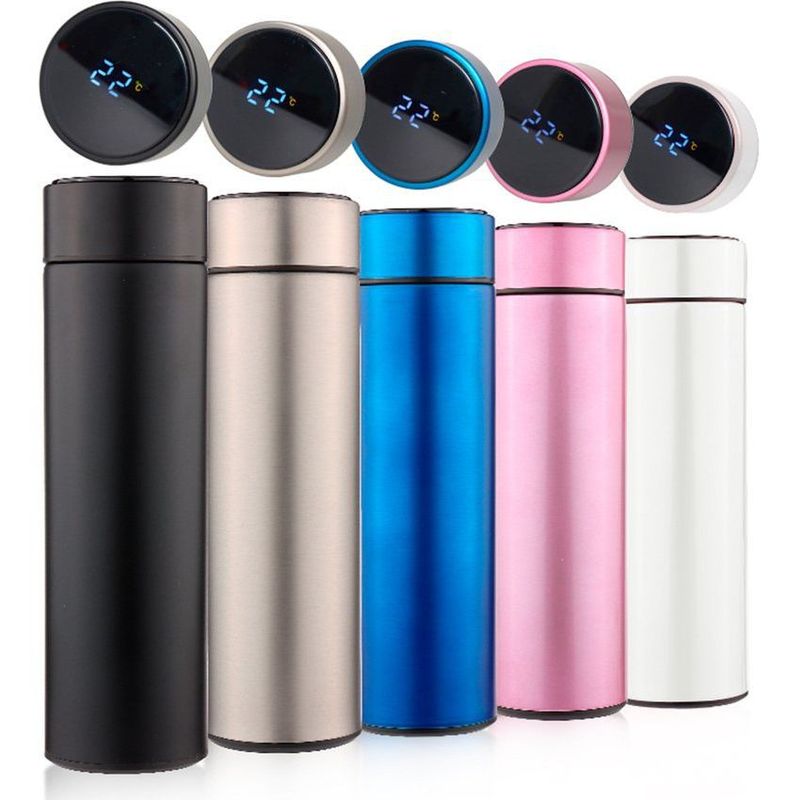 MULTIPLACE COLOMBIA - Termo bebidas calientes y frías digital 500 ml en acero inoxidable