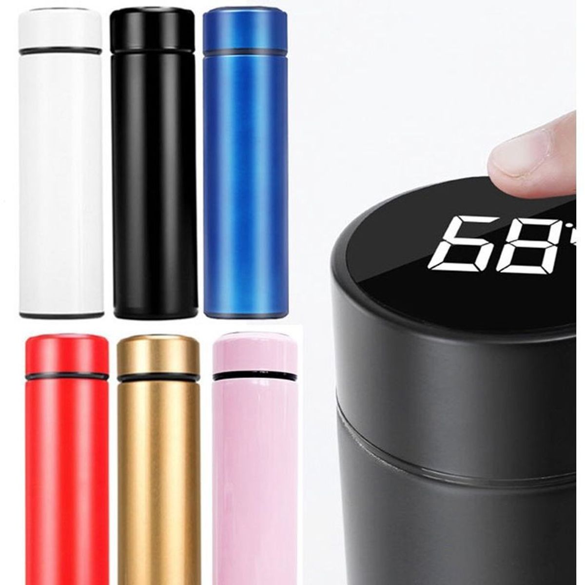 MULTIPLACE COLOMBIA - Termo bebidas calientes y frías digital 500 ml en acero inoxidable