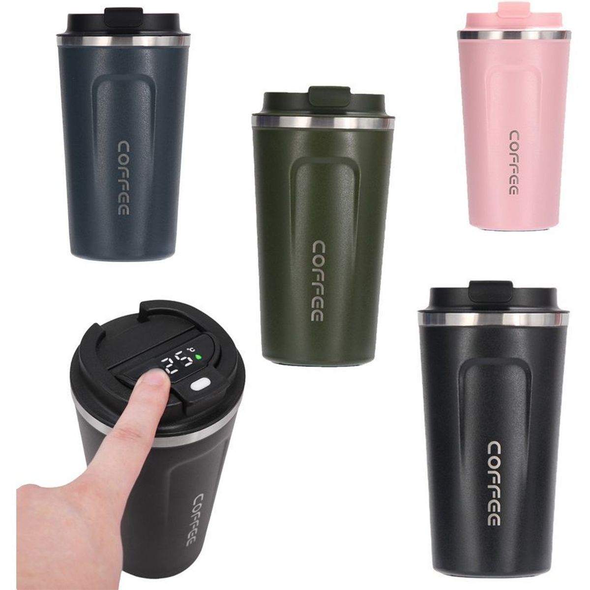 MULTIPLACE COLOMBIA - Termo digital tipo vaso de cafe o bebidas calientes y frías 510 ml-