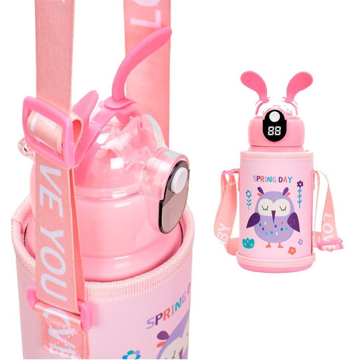 MULTIPLACE COLOMBIA - Termo infantil digital para bebidas calientes en acero Rosado