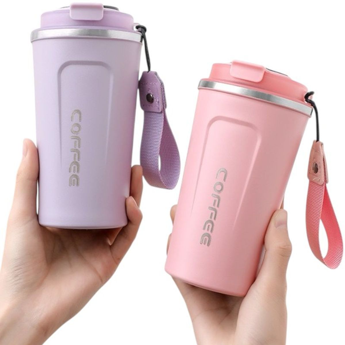 MULTIPLACE COLOMBIA - Termo tipo vaso de cafe o bebidas calientes y frías 550 ml rosado