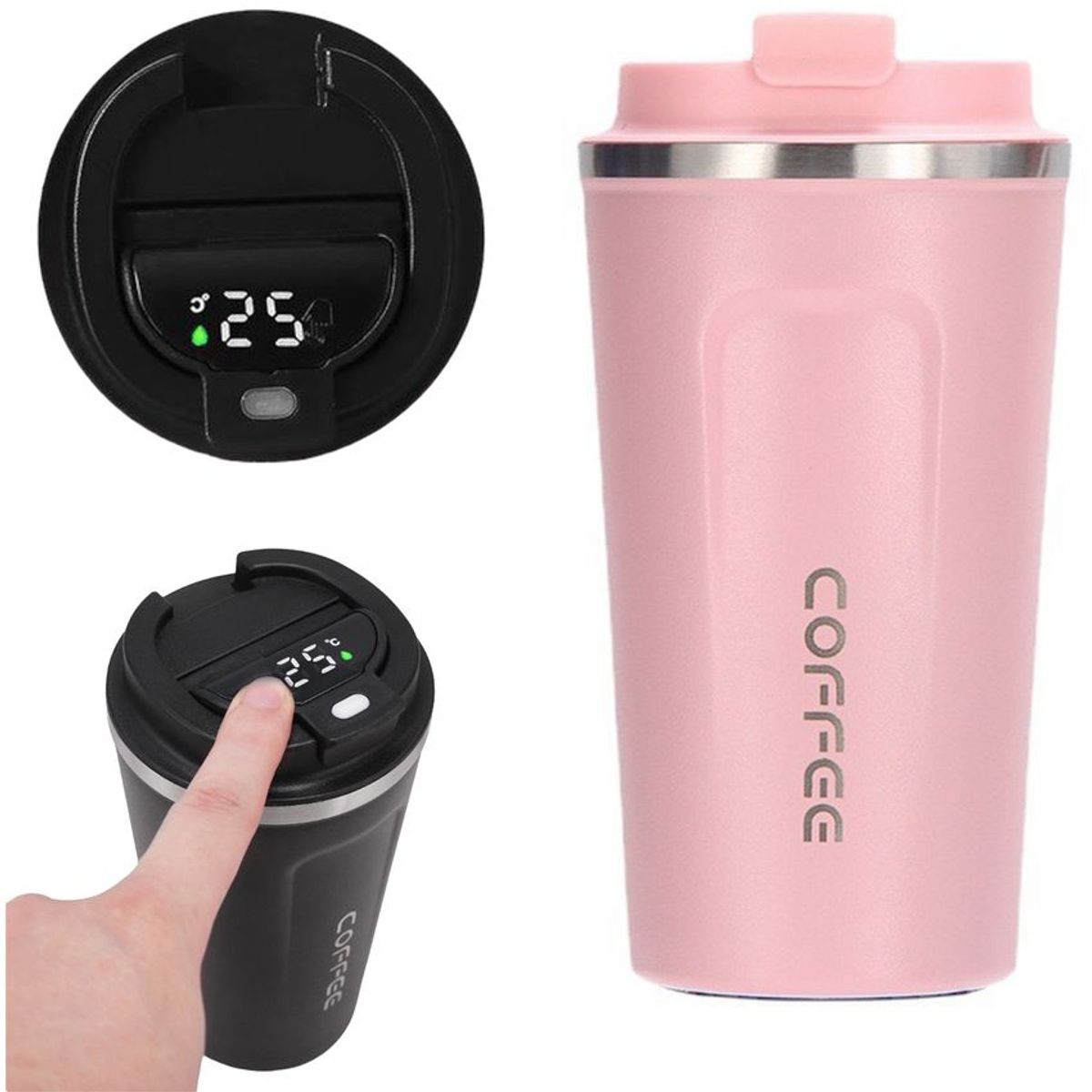 MULTIPLACE COLOMBIA - Vaso tipo termo de cafe o bebidas calientes y frías 510 ml ROSADO