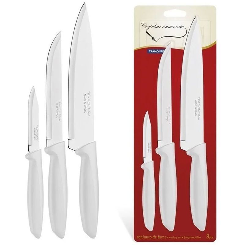 MULTIPLACE COLOMBIA - Cuchillos Tramontina en acero Aleman  kit x3 piezas