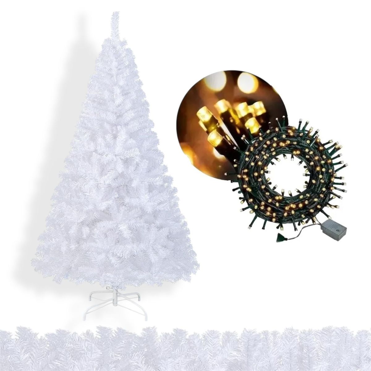 EVERGREEN - Árbol navidad blanco 180 cm importado de 750 ramas