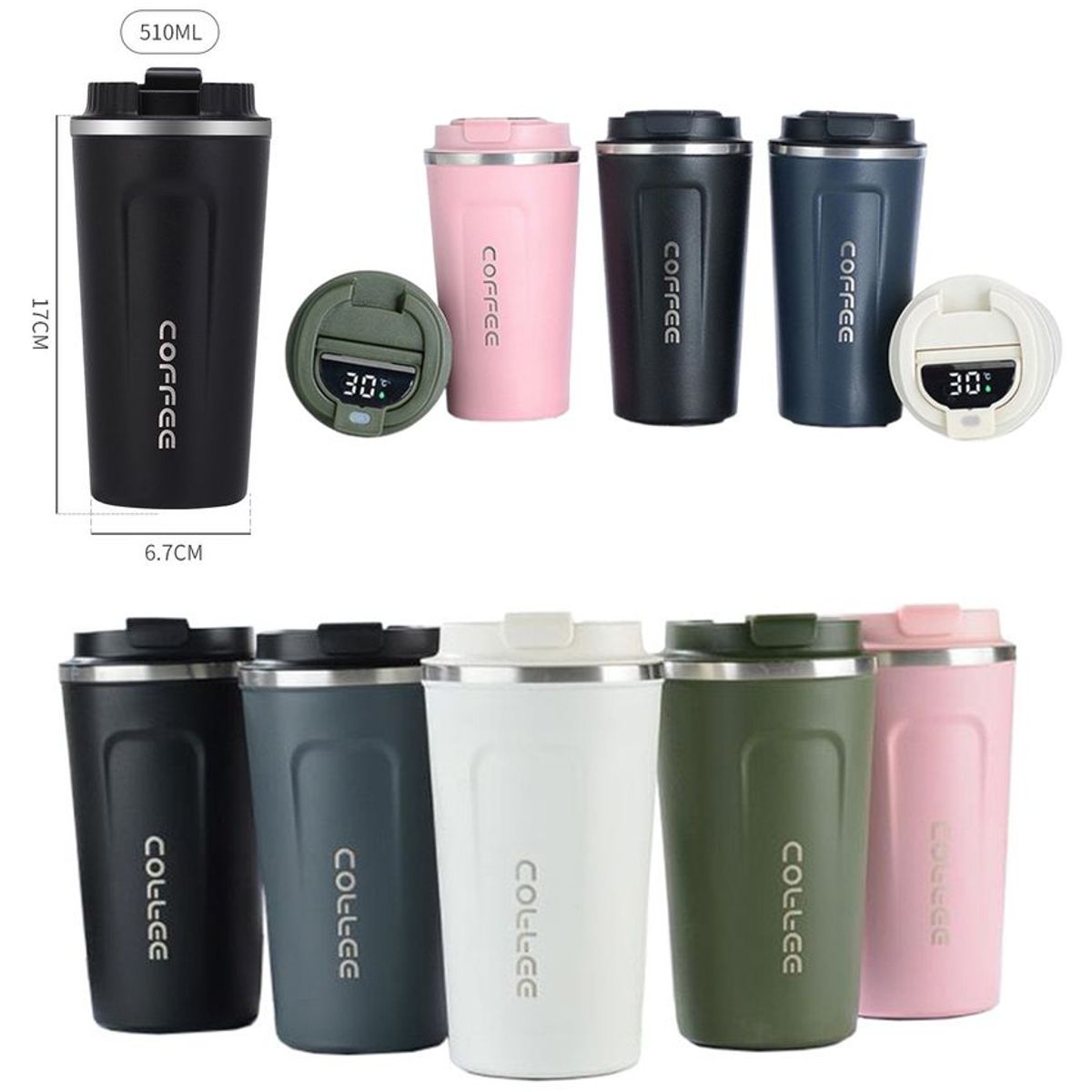 MULTIPLACE COLOMBIA - Vaso tipo termo de cafe o bebidas calientes y frías 510 ml VERDE-