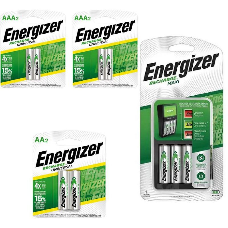 ENERGIZER - Cargador de Pilas MAXI Energizer + 2AA + 4AAA