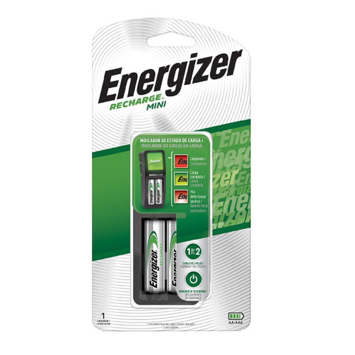ENERGIZER - Cargador de Pilas MINI Energizer + 2 Pilas AAA