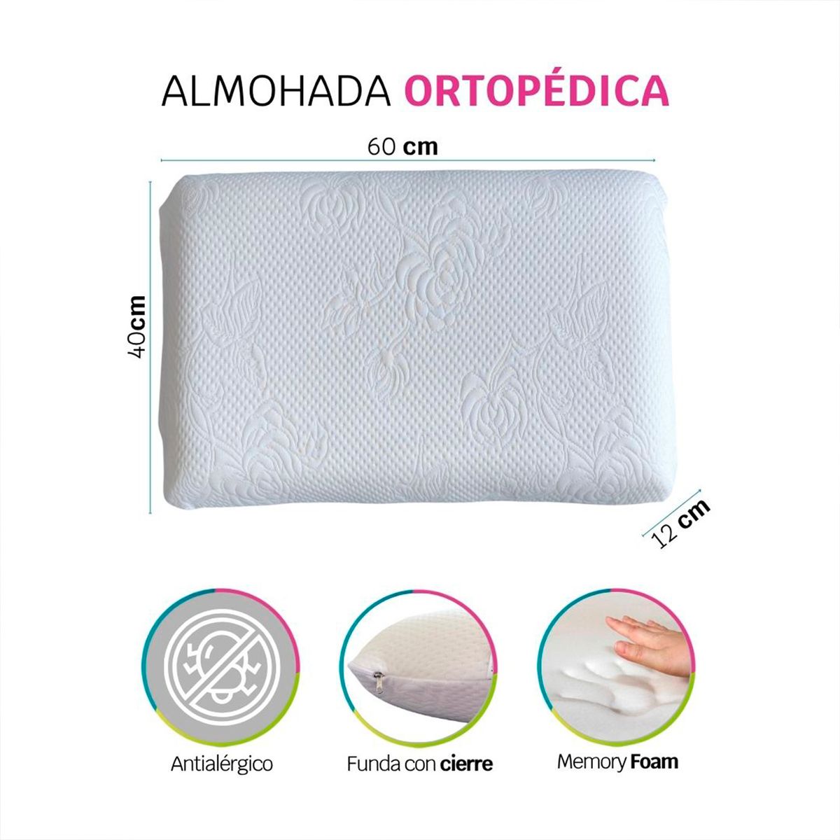 HOGARETO - Almohadas Ortopédicas Con Memory Foam - Set x 2