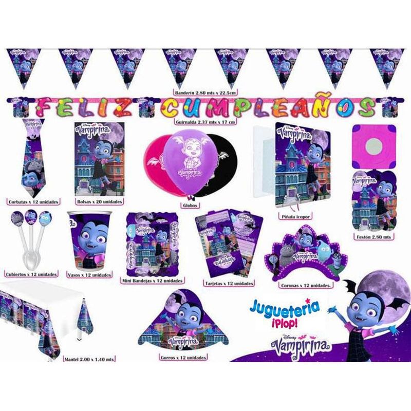 GENERICO - Kit  fiesta piñata completo vampirina