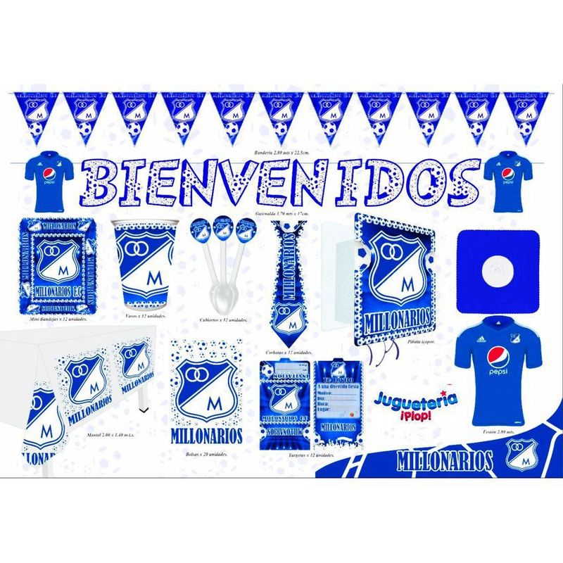 GENERICO - Kit fiesta piñata equipo millonarios