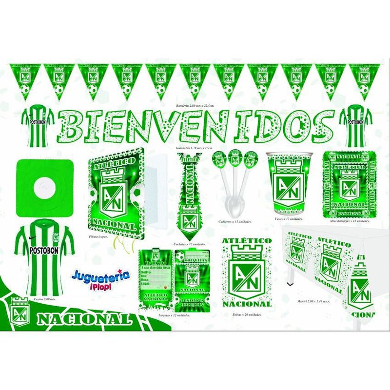 GENERICO - Kit piñata equipo nacional decoración completa