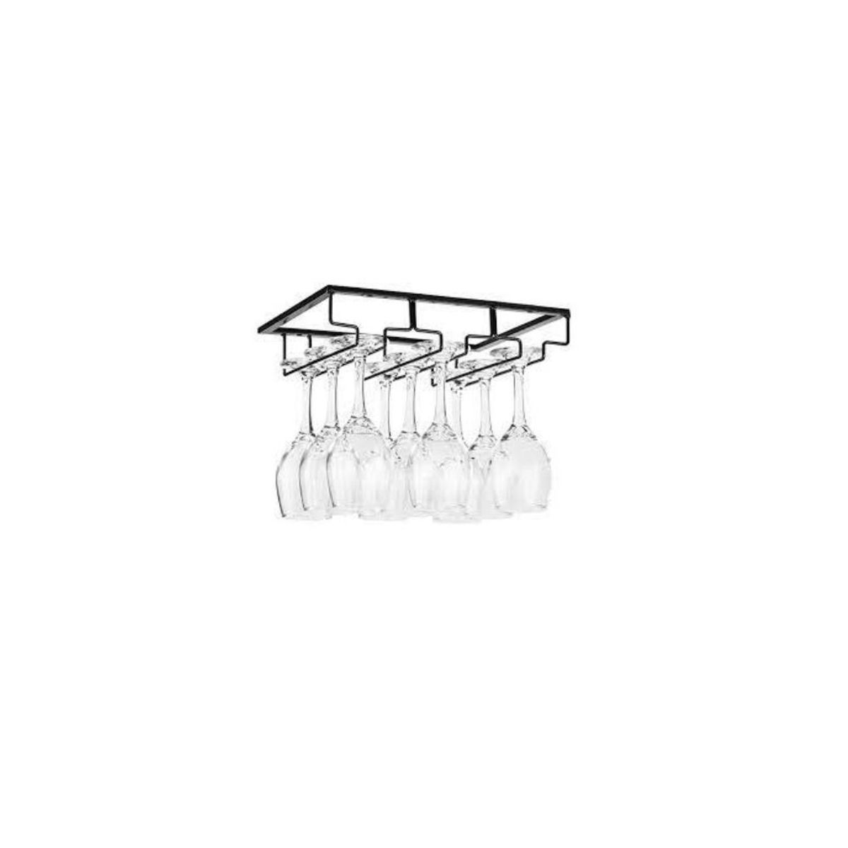 REJIPLAS - Soporte Colgador Copas Copero 4 Puestos Negro