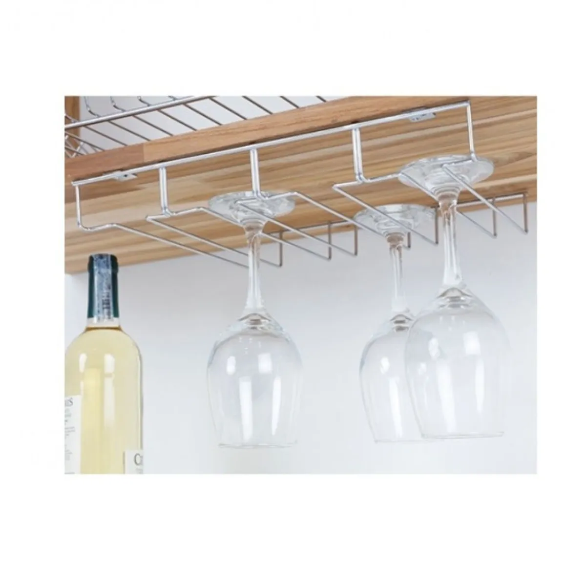 REJIPLAS - Soporte Colgador Copas Copero 4 Puestos Cromado