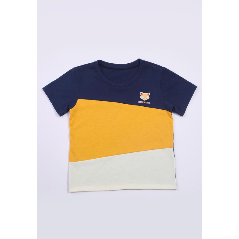 BABY PLANET - Camiseta Azul En Bloques Para Bebe Niño Baby Planet