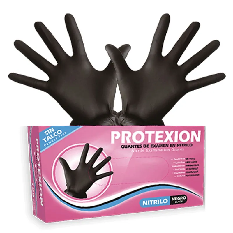GENERICO - Guantes Protexion Nitrilo L Negro X 100und