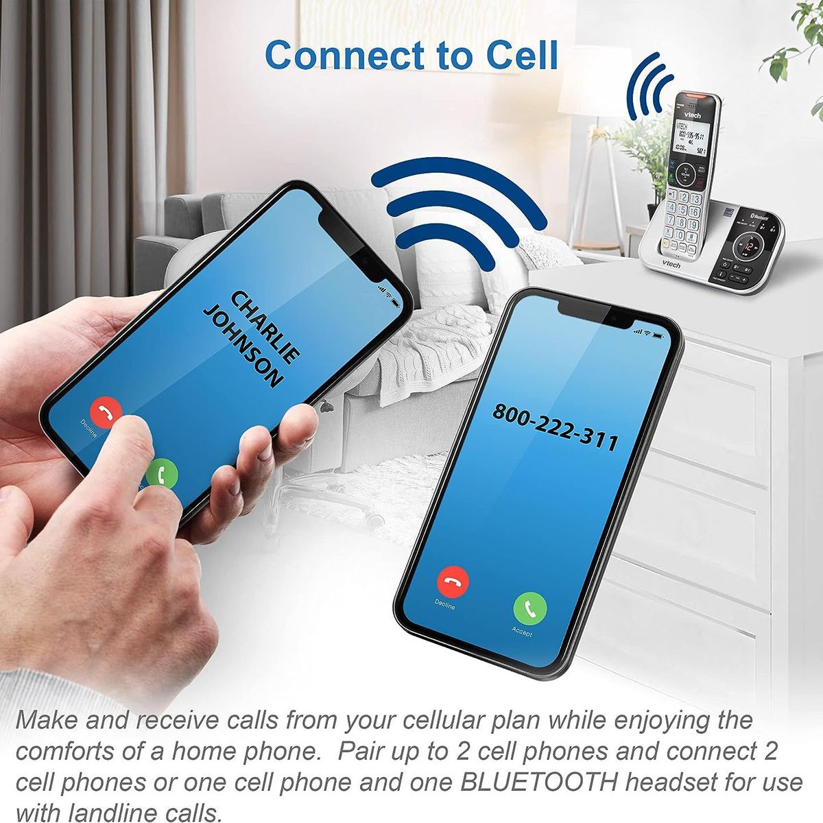 VTECH - Telefono Inalmabrico Vtech Duo Bluetooth Bloqueo De Llamadas