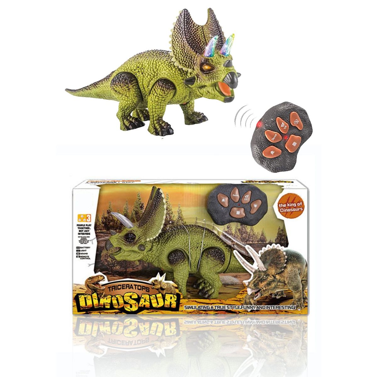 DINO WORLD - Dinosaurio a control remoto para niños importado