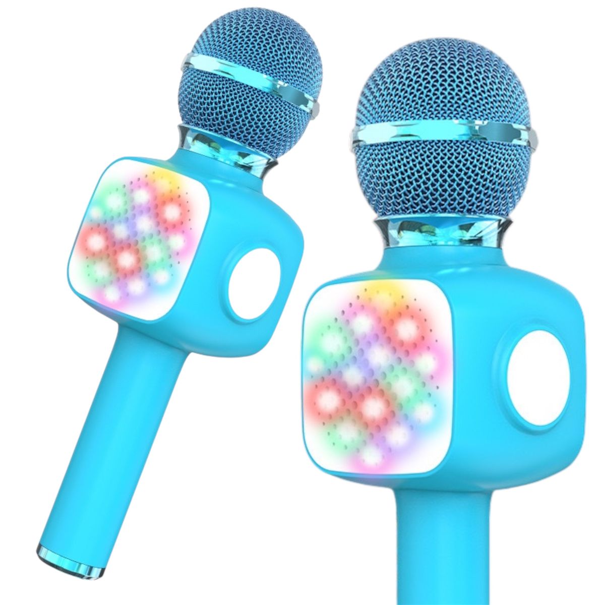 MULTIPLACE COLOMBIA - Microfono karaoke niños bluetooth luces amplificador AZUL-