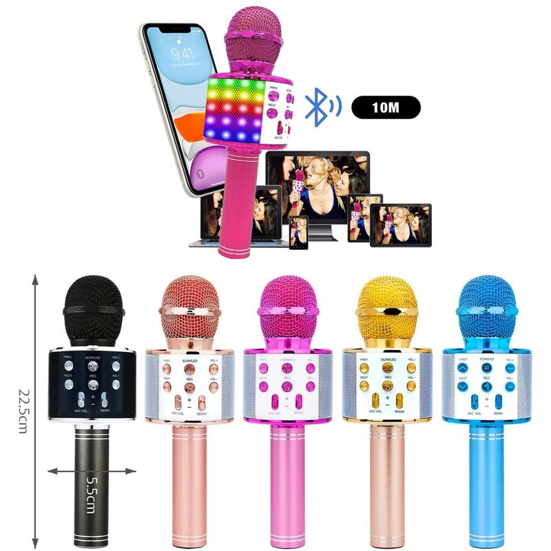 MULTIPLACE COLOMBIA - Microfono karaoke para niños bluetooth amplificador Negro