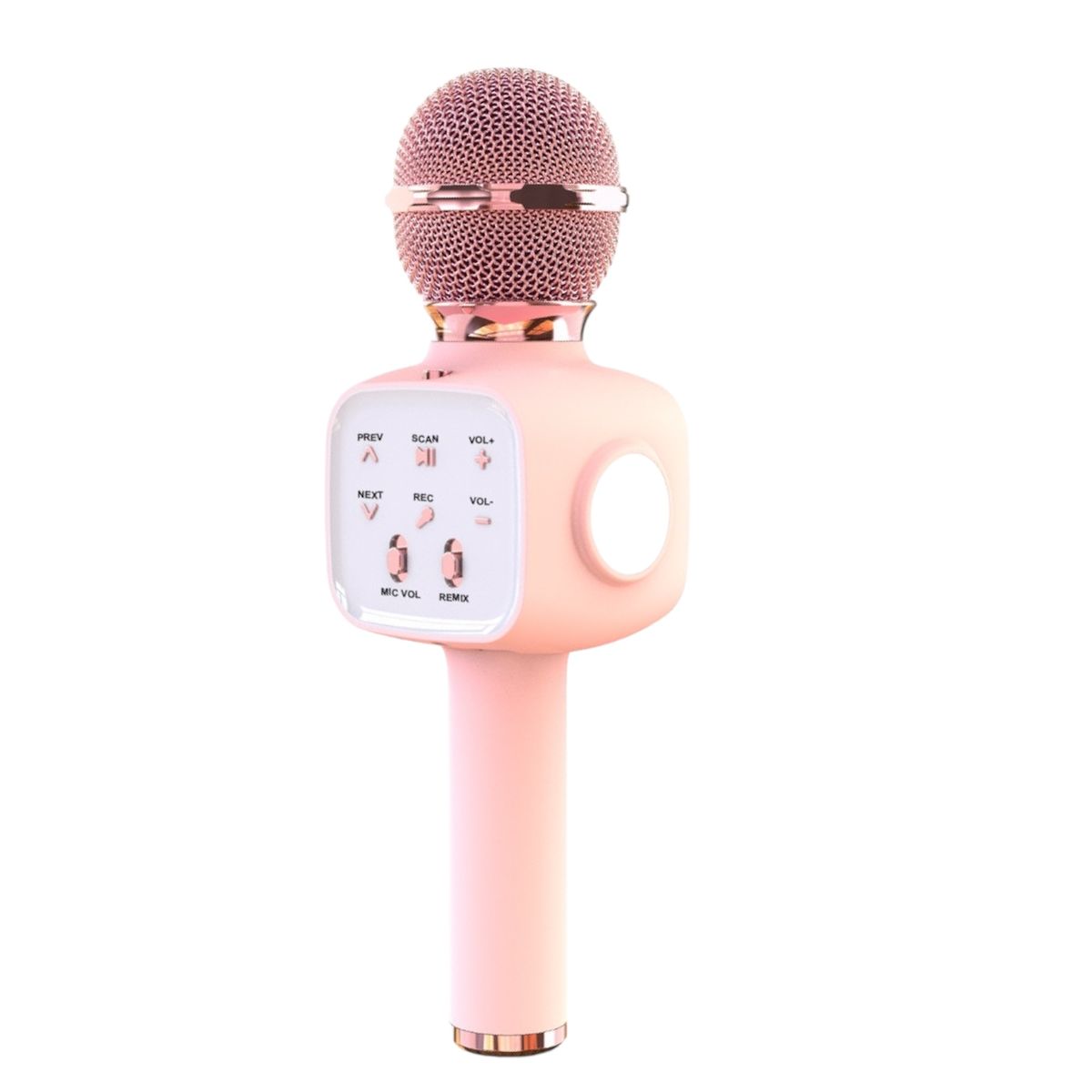 SPIDER - Microfono karaoke niños bluetooth luces amplificador Rosado-