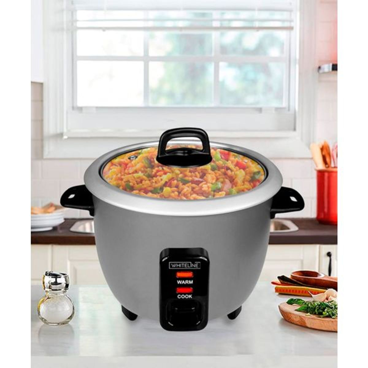 WHITELINE - Olla Arrocera 1.2 Litros Tapa Vidrio Whiteline